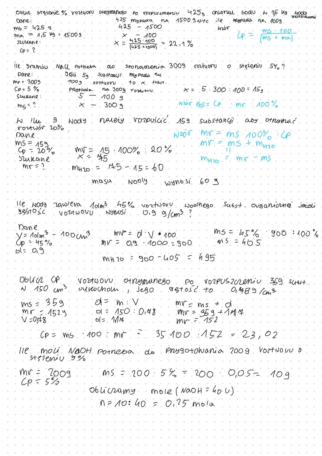 Stechiometria: Zadania i Rozwiązania