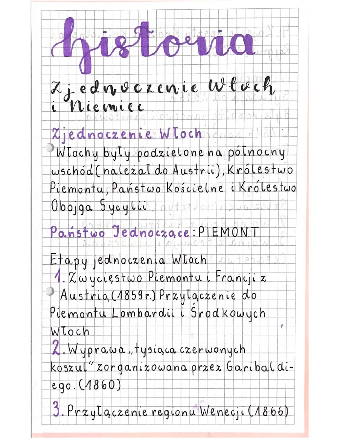 Proces Zjednoczenia Włoch i Niemiec