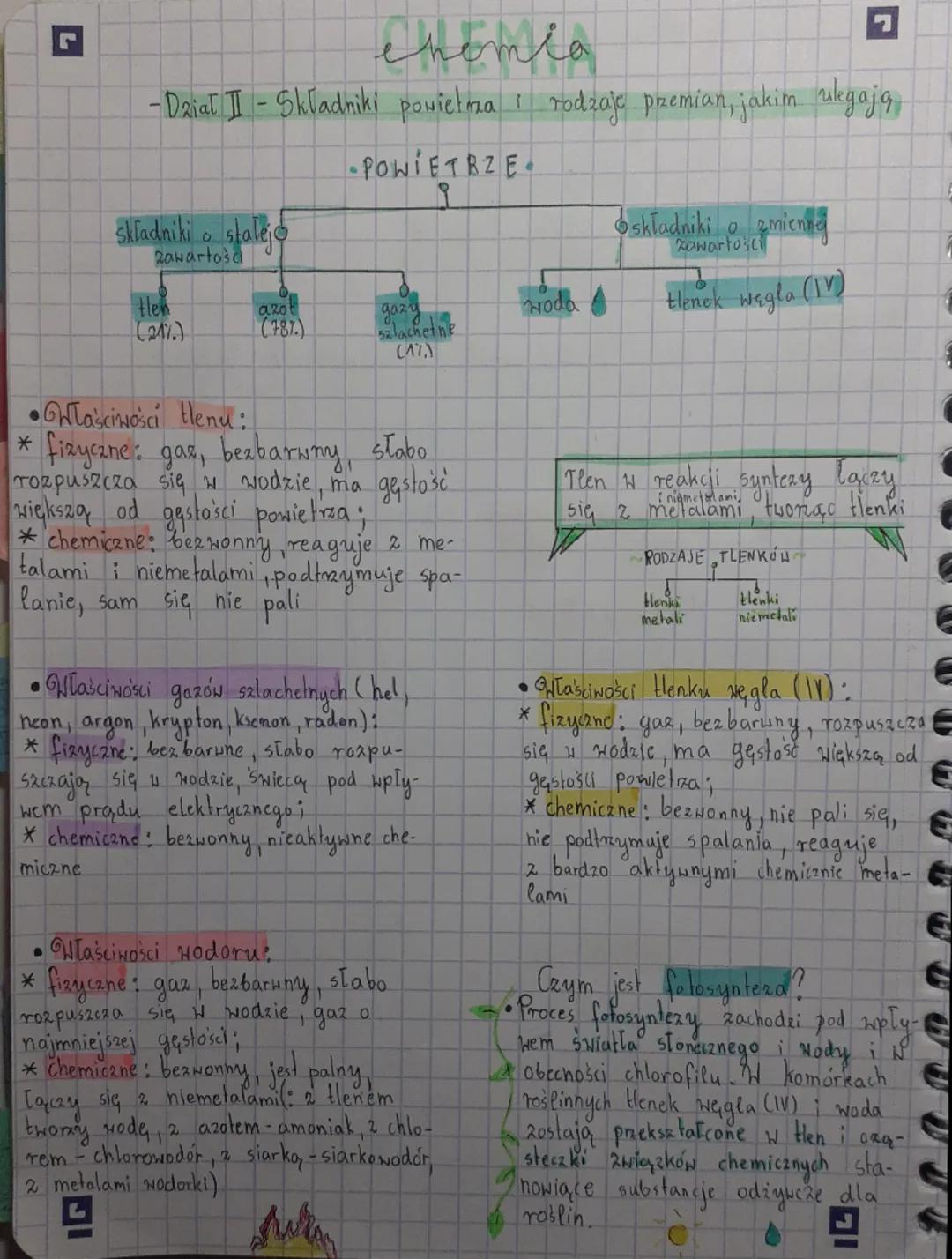 L
Chemia
-Dział I - Składniki powietrza i rodzaje przemian, jakim ulegają,
składniki o stalejo
Zawartosa
-POWIETRZE
składniki zmienny
0
zawa