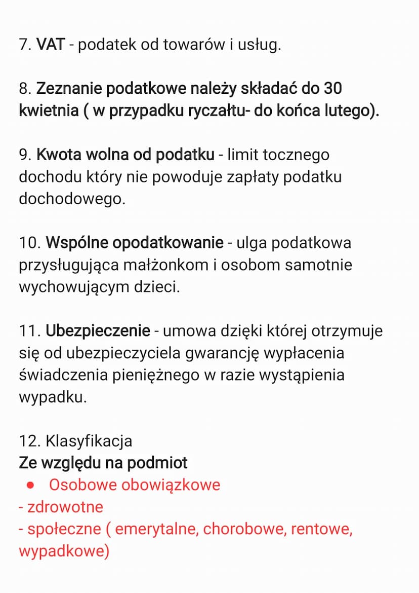1. Podatki obowiązkowe bezzwrotne świadczenia
pieniężne pobierane przez państwo lub inne
instytucje
Płacą: osoby fizyczne, prawne, jednostki
