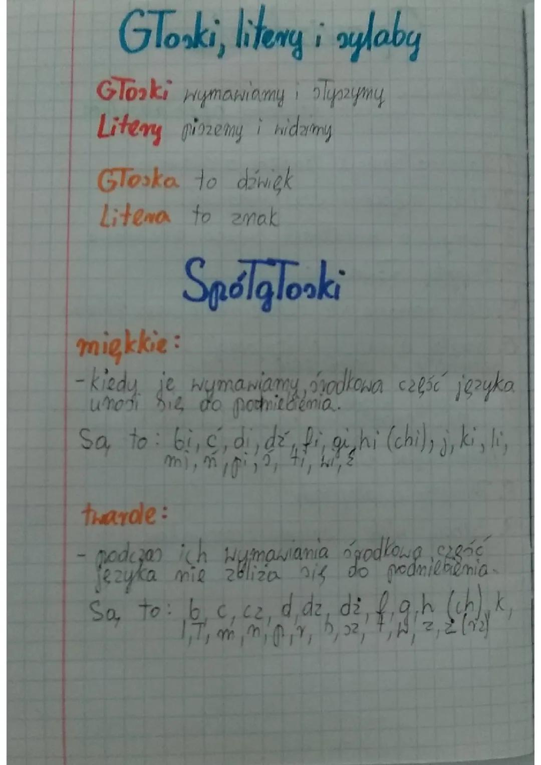 Głoski, Litery i Sylaby - Wyjaśnienie