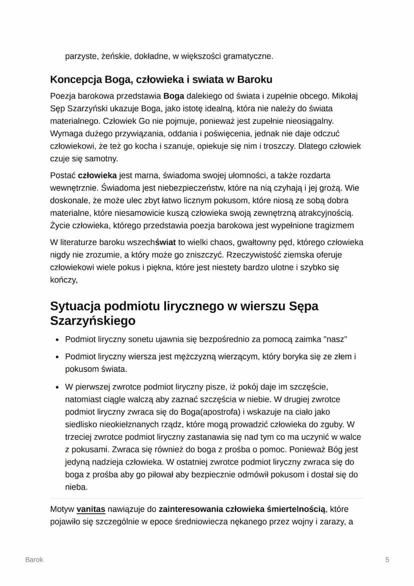 Barok
Barok
Główny kierunek w kulturze europejskiej, którego trwanie datuje się od XVII w.
do 1 połowy XVIII w. w Polsce i od końca XVI w do