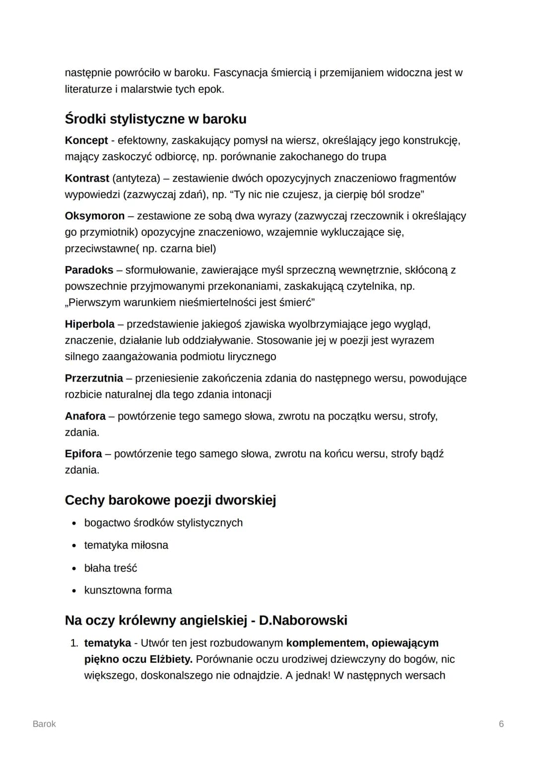 Barok
Barok
Główny kierunek w kulturze europejskiej, którego trwanie datuje się od XVII w.
do 1 połowy XVIII w. w Polsce i od końca XVI w do