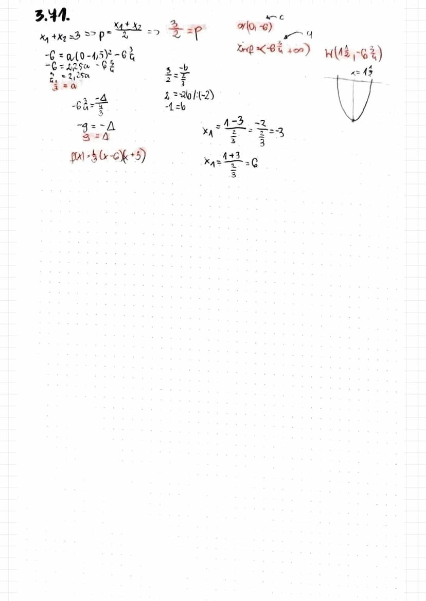 y = ax ² + 6x + c
OY: (0.C) => punkt przecięcia z OY
у=ахч
W(p.a) x = p => assymetrii paraboli
1. Zapisz podany wzór funkcji kwadratowej f w