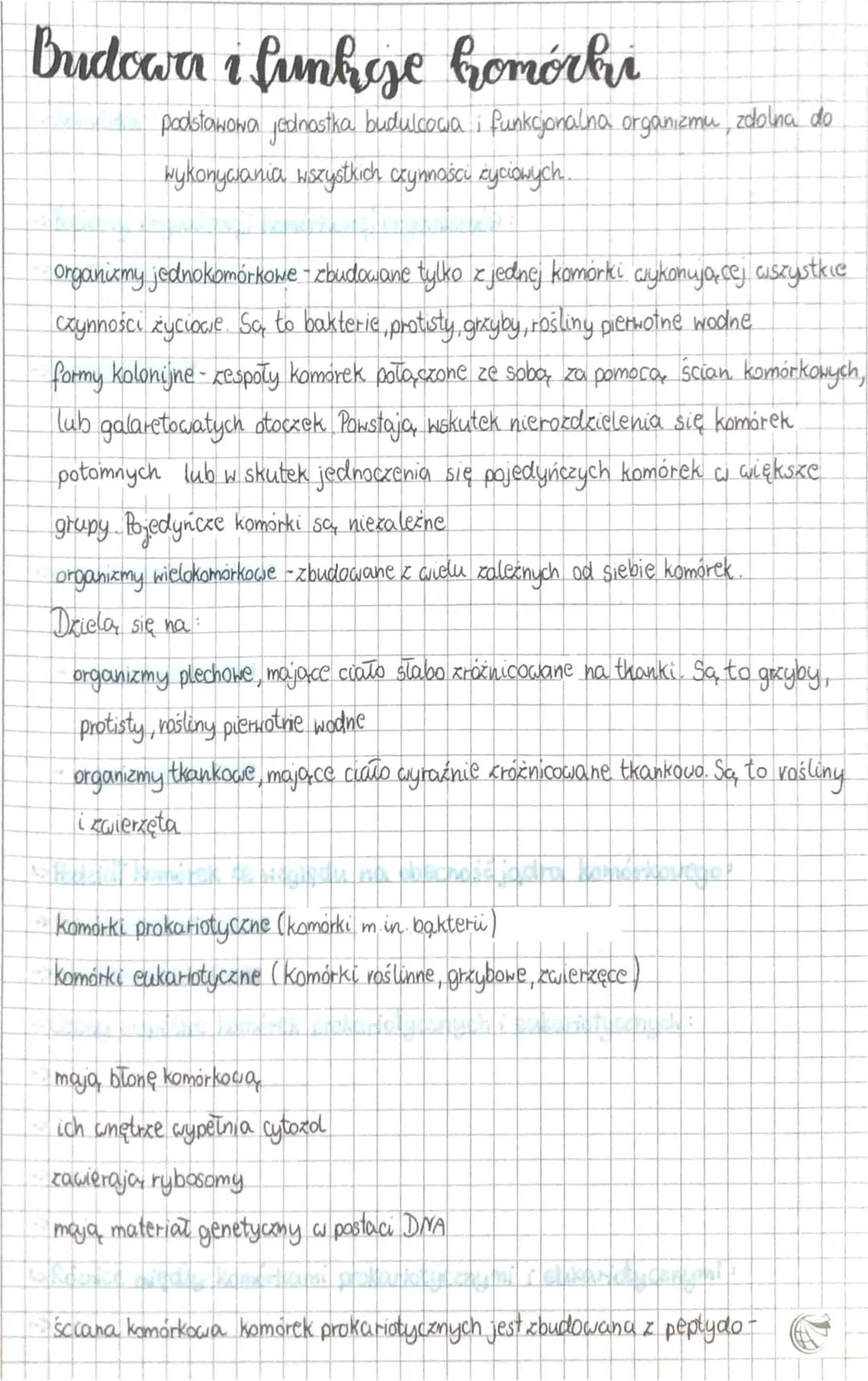 Budowa i funkcje komórki 