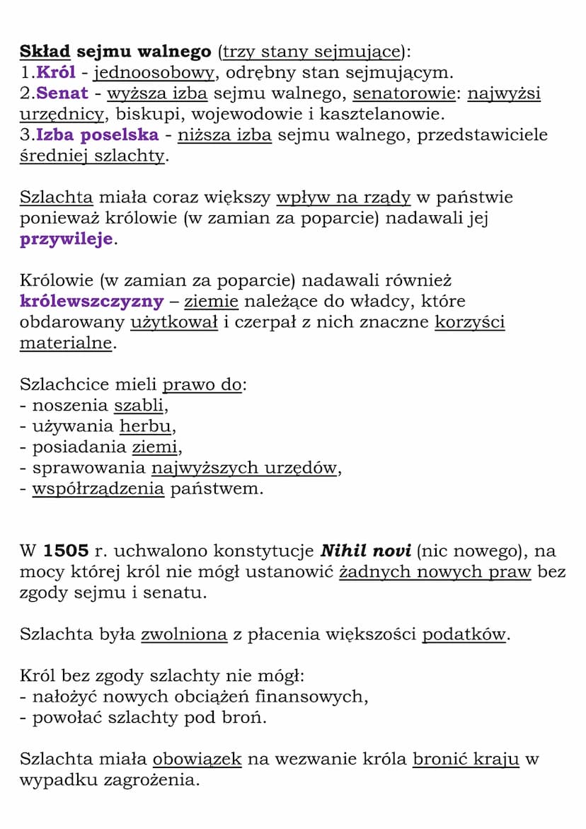 W Rzeczypospolitej
szlacheckiej
kl 6, NE,
cały rozdział II
Demokracja szlachecka
Szlachta - potomkowie rycerzy, zajmujący się zarządzaniem
s