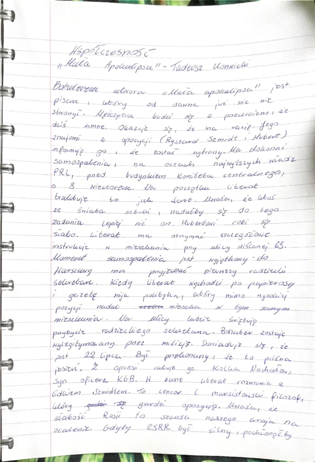 utwora
Letory
od
Hspółczesność
"Mala Apokalipsa" - Tadeusz Konnichi
Bohatever
pisan
+
"Mała apokalipsa" jest
dawna
już nic
nic
Strany Micly 