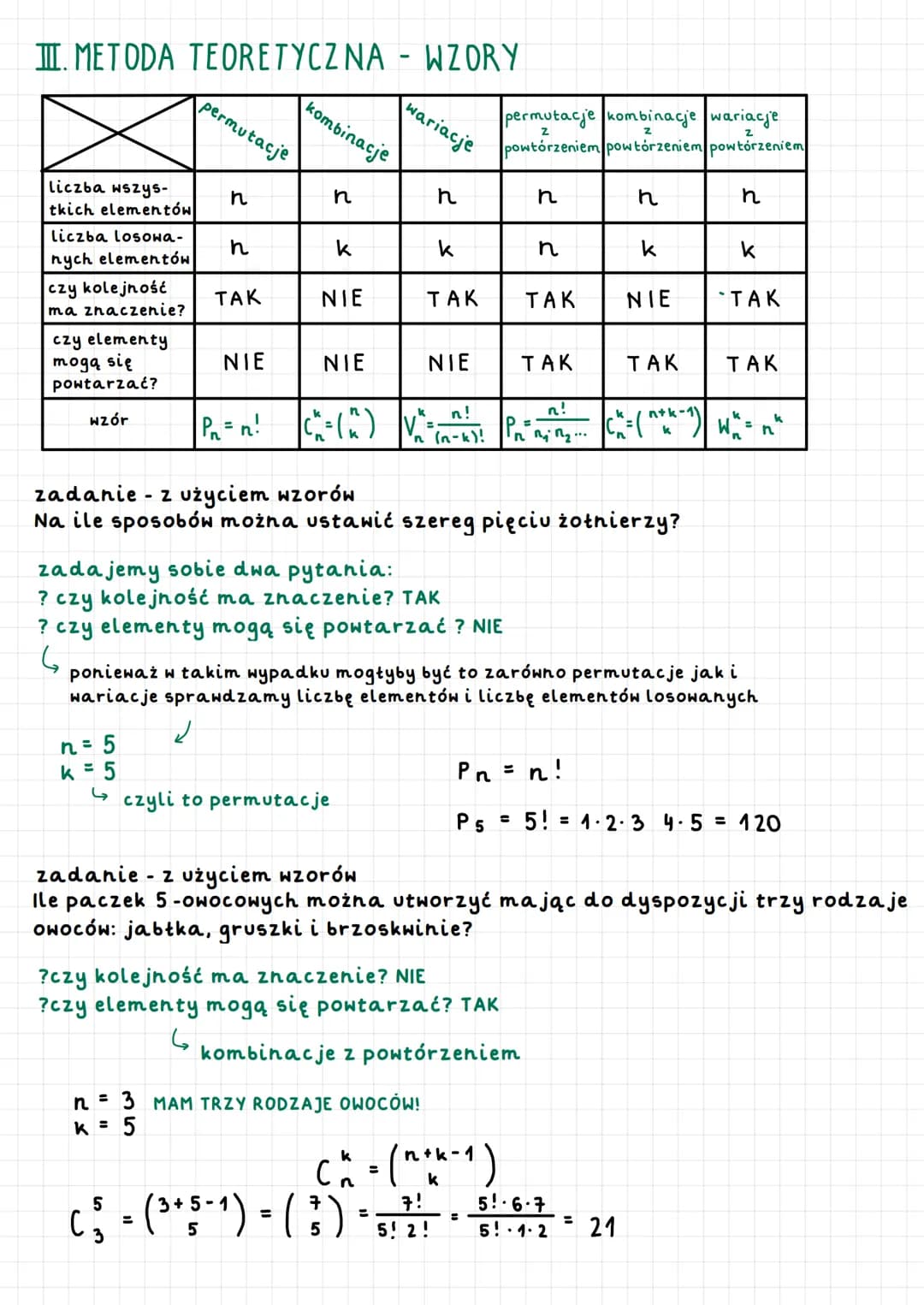 I. NARZĘDZIA
np.
silnia
iloczyn liczb naturalnych dodatnich
Kombinatoryka
5!.6.7
= 42
5!
5!
większe zapisuje za pomocą mniejszego
silnia
n. 