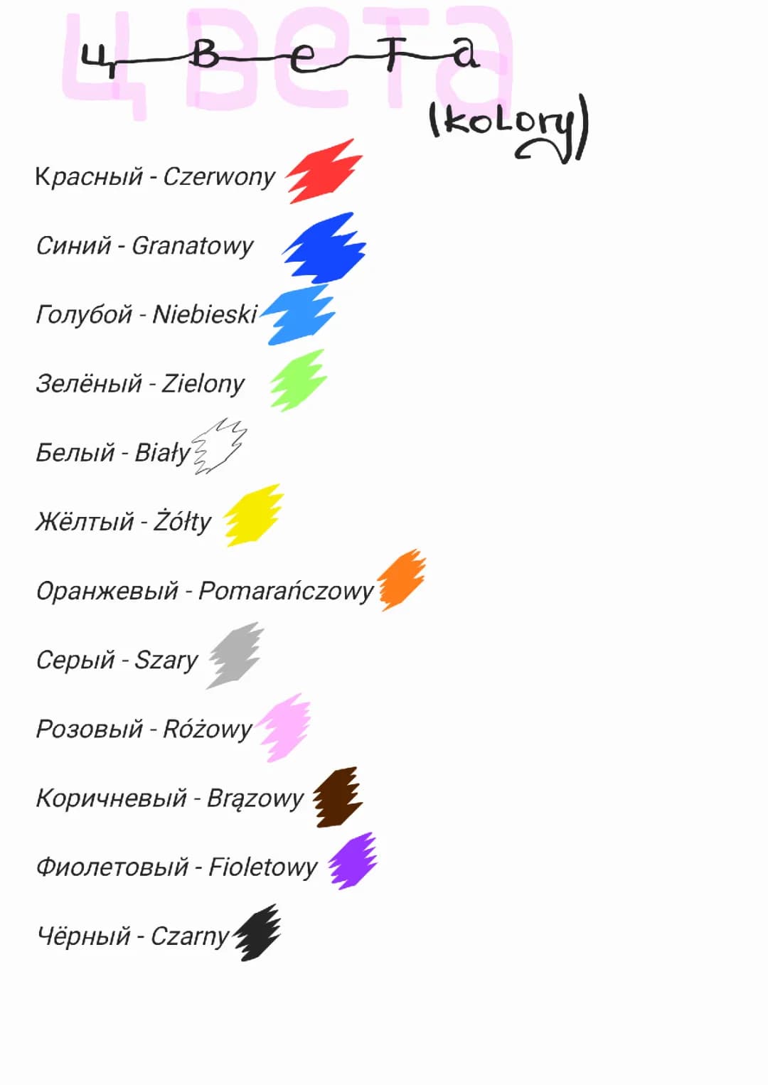 цвета - kolory