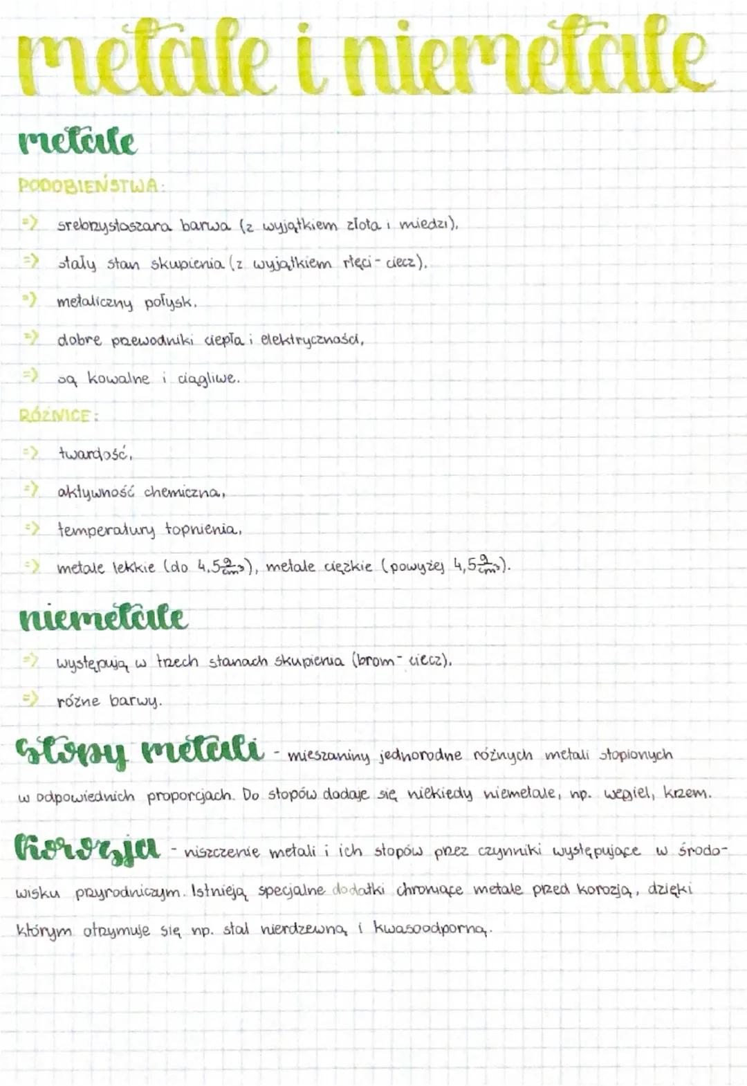 # metale i niemelale

metale

PODOBIEŃSTWA:

=> srebrzystaszara barwa (z wyjątkiem złota miedzı),

=> staly stan skupienia (z wyjątkiem rłęc