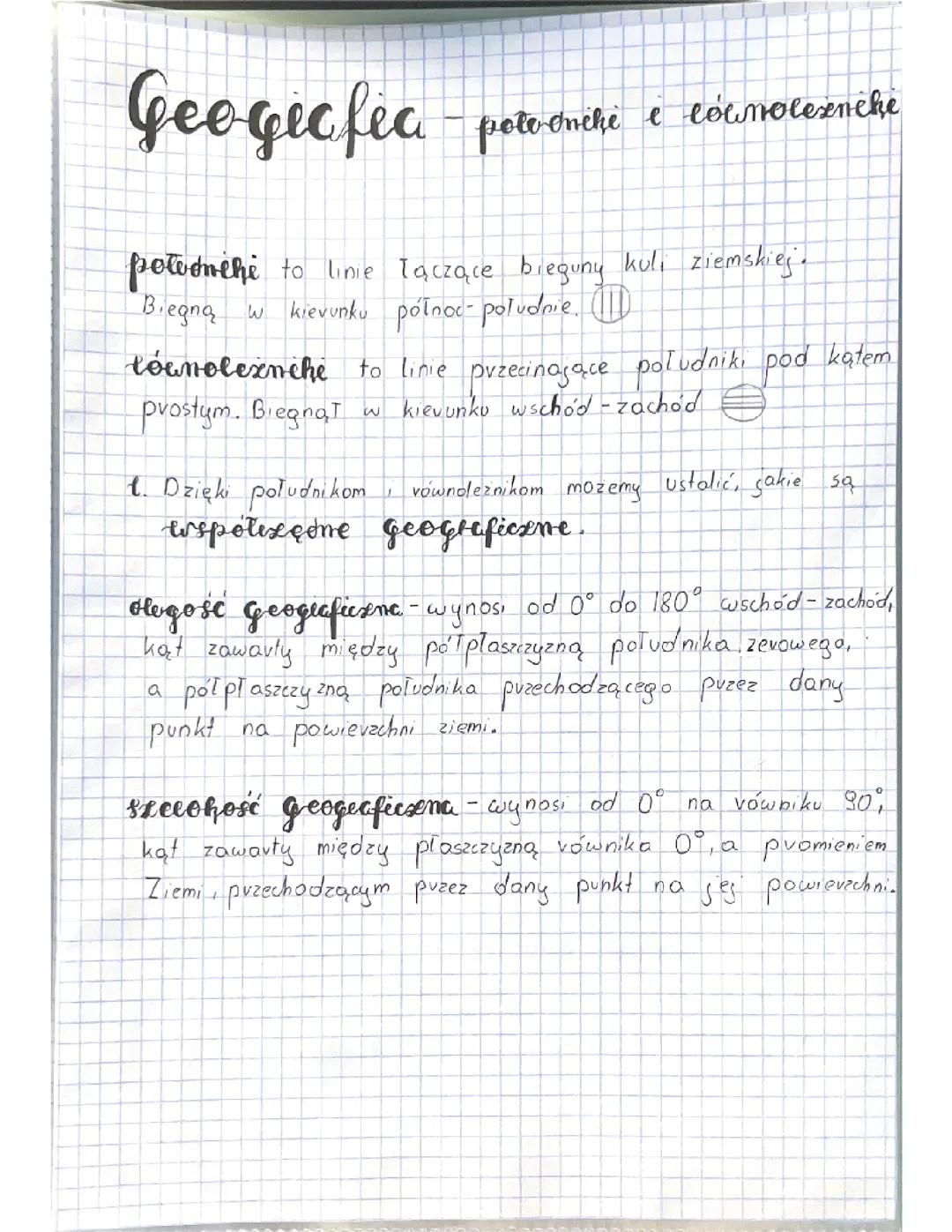Południki i Równoleżniki - Geografia dla Klasy 7