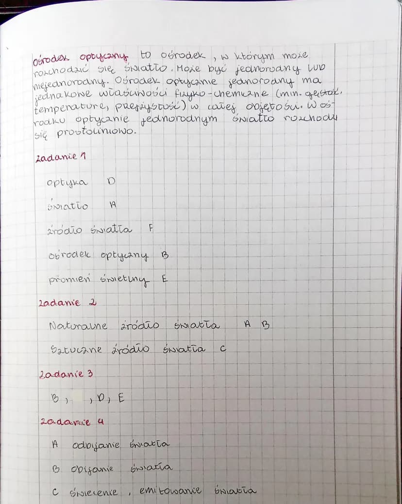nm = m. 10
1875
अल 19
Temat: Smatto jego właściwości.
Optyka to nauka zajmująca się
materia.
odziaływaniem 2
Prędkość Światia
wynosi 3.108 m
