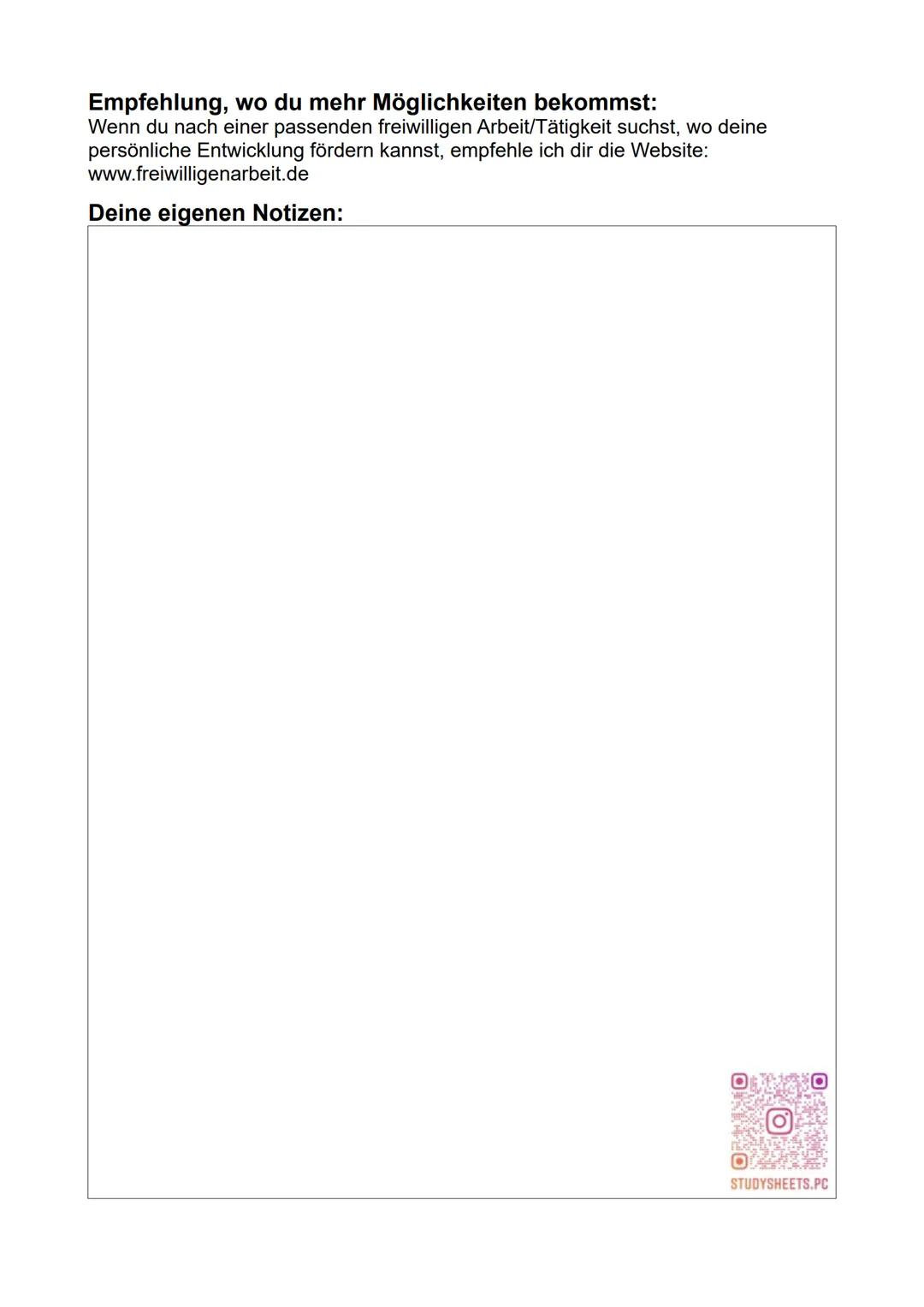 Zusammenfassung
Thema: Soziales Engagement
Ethik
Definition von soziales Engagement:
Soziales Engagement...
• ist eine freiwillige Arbeit/Tä