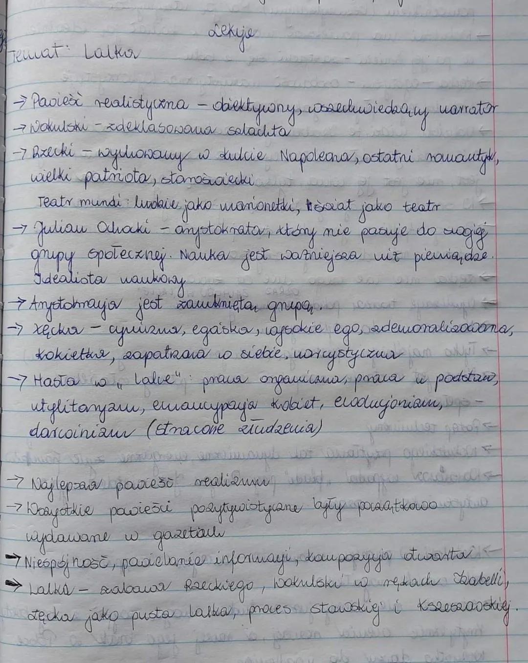 Lekijo
Hewat Lalka
→ Paviesi realistyczna - obiektywny, wszechwiedzaly
→ Nokulski - zdeklasowania solachta
warrator
1-7 hrecki - wychowany w