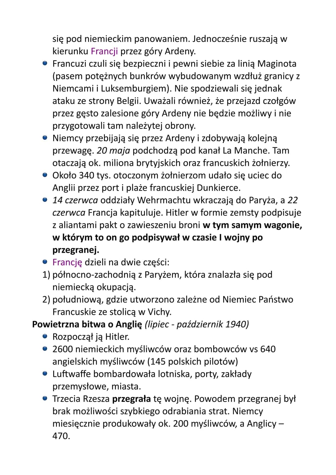 Legenda:
wydarzenia z Niemcami
wydarzenia z Wielką Brytanią
wydarzenia z ZSRR
wydarzenia z Francją
• wydarzenia z Polską
• wydarzenia z Japo