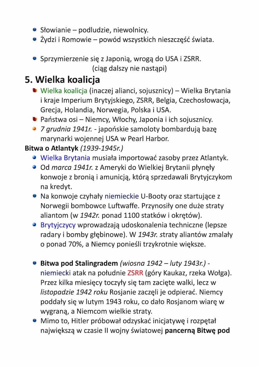 Legenda:
wydarzenia z Niemcami
wydarzenia z Wielką Brytanią
wydarzenia z ZSRR
wydarzenia z Francją
• wydarzenia z Polską
• wydarzenia z Japo