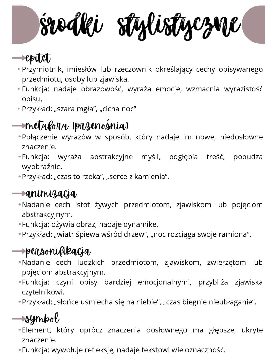 Środki stylistyczne.