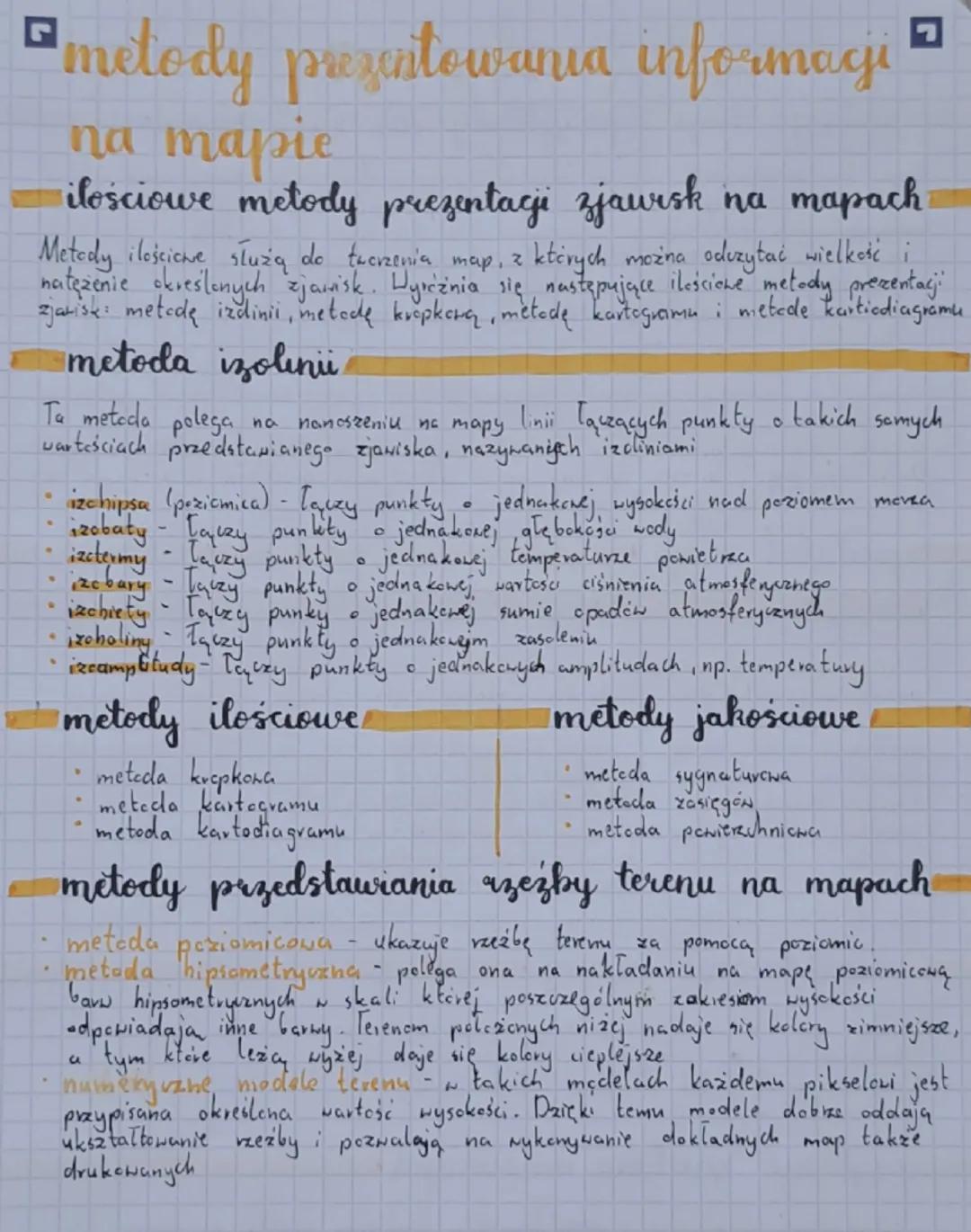 metody prezentowania informaci
na mapie
ilościowe metody prezentacji zjawisk na mapach
Metody ilościowe służą do tuerzenia map, z których mo