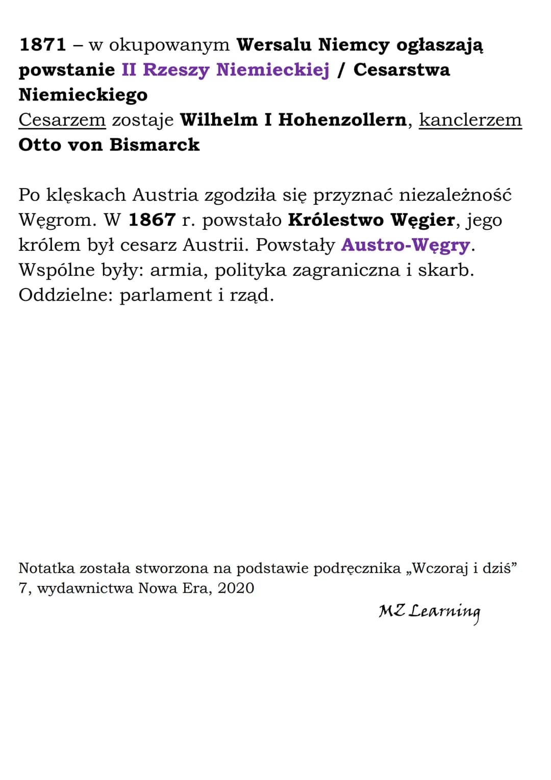 Zjednoczenie Włoch i
Niemiec
Zjednoczenie Włoch
Najważniejsze daty:
1859 - bitwy pod Magentą i Solferino
1860 - wyprawa „tysiąca czerwonych 