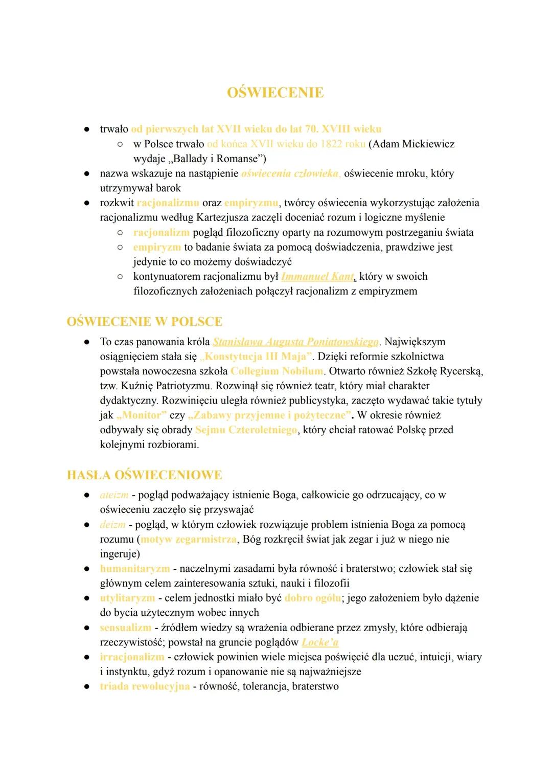 Epoka oświecenia - wpływ na kulturę i sztukę Polski