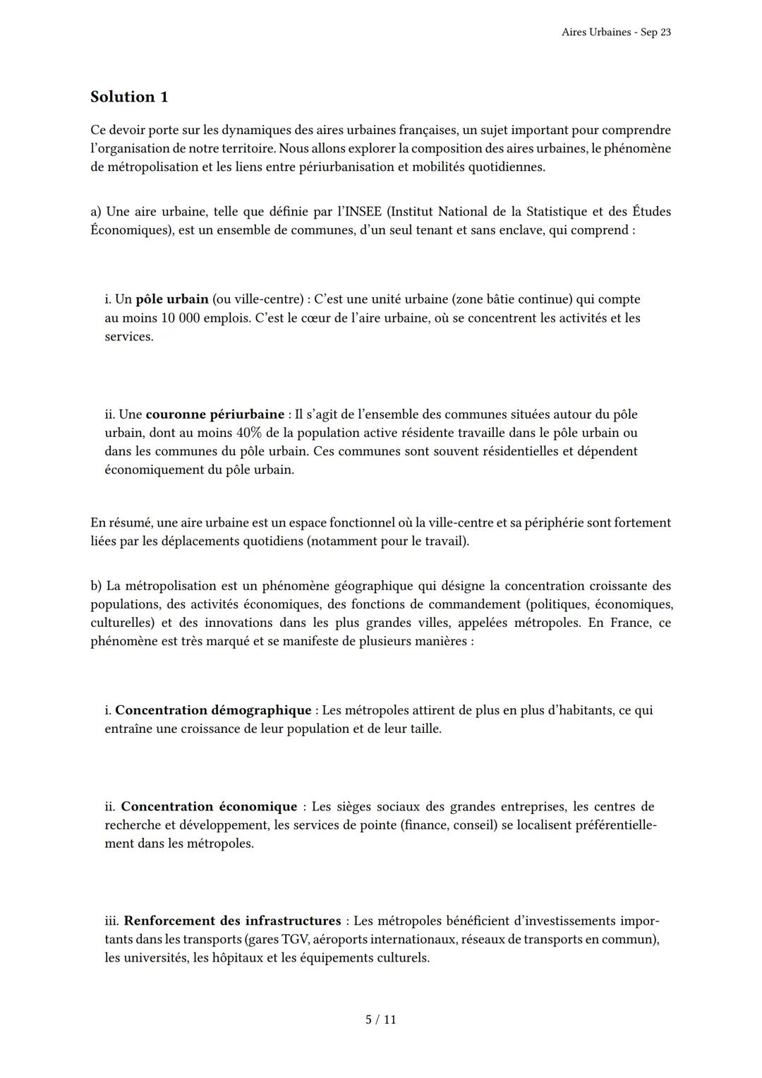 Aires Urbaines

Généré par Knowunity.fr - Sep 23

Description: Cet examen couvre les aires urbaines françaises, la métropolisation et la
pér
