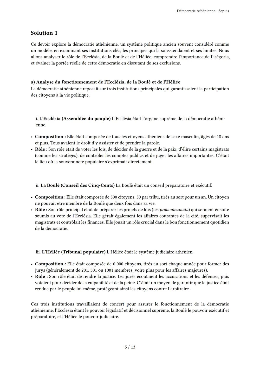 # Démocratie Athénienne

Généré par Knowunity.fr - Sep 23

Description: Cet examen couvre la démocratie athénienne, l'empire maritime et le 