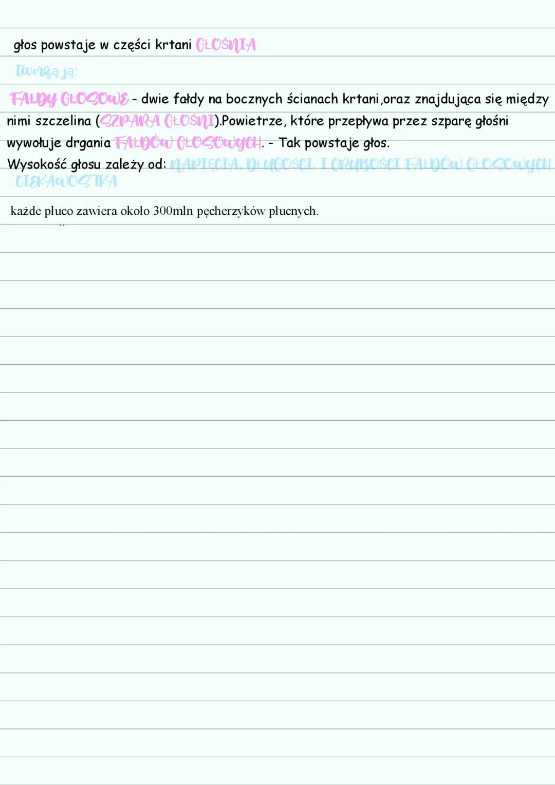 Biologia
Uklad oddechowy umożliwia otrzymywanie tlenu i usuwanie dwutlenku węgla.
Tworzą go drogi oddechowe i właściwe narządy wymiany gazow