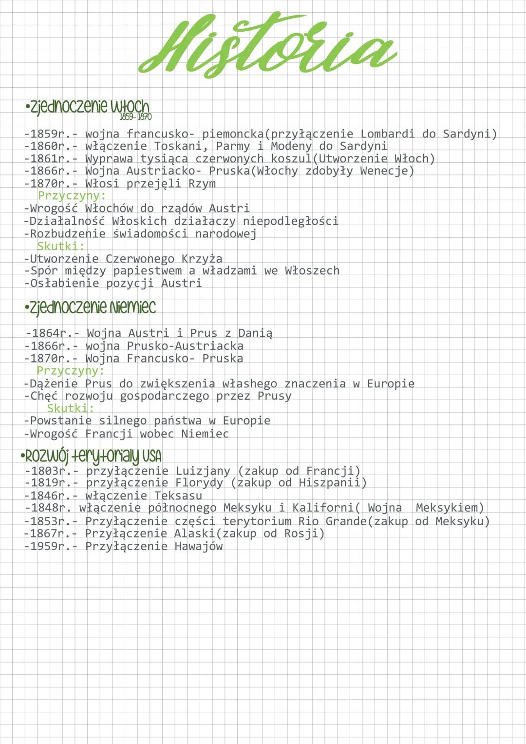 # Historia
•Zjednoczenie włoch
1859-1870
-1859r. wojna francusko- piemoncka (przyłączenie Lombardi do Sardyni)
-1860r. włączenie Toskani,