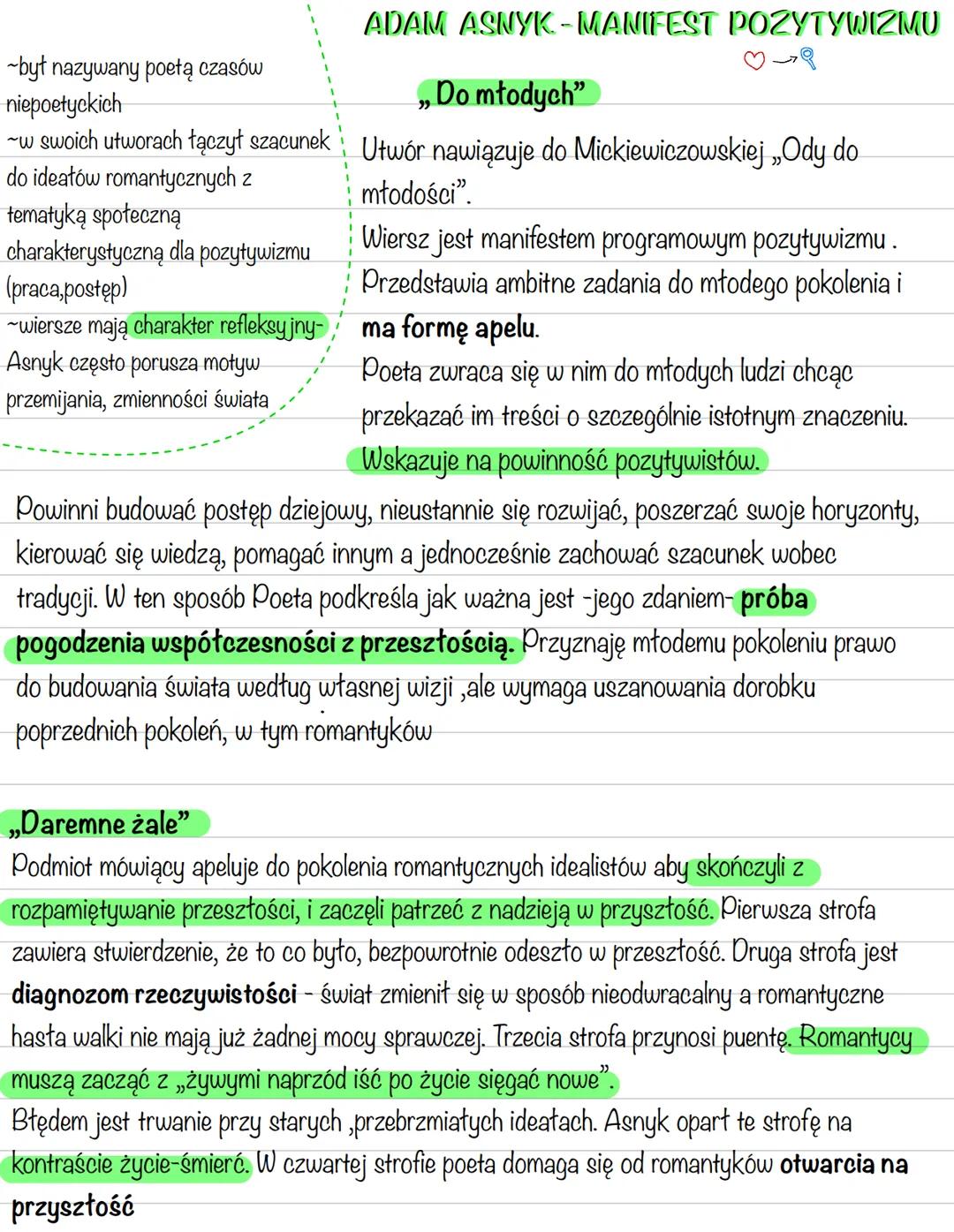 ~byt nazywany poetą czasów
niepoetyckich
~w swoich utworach łączył szacunek
do ideałów romantycznych z
tematyką społeczną
charakterystyczną
