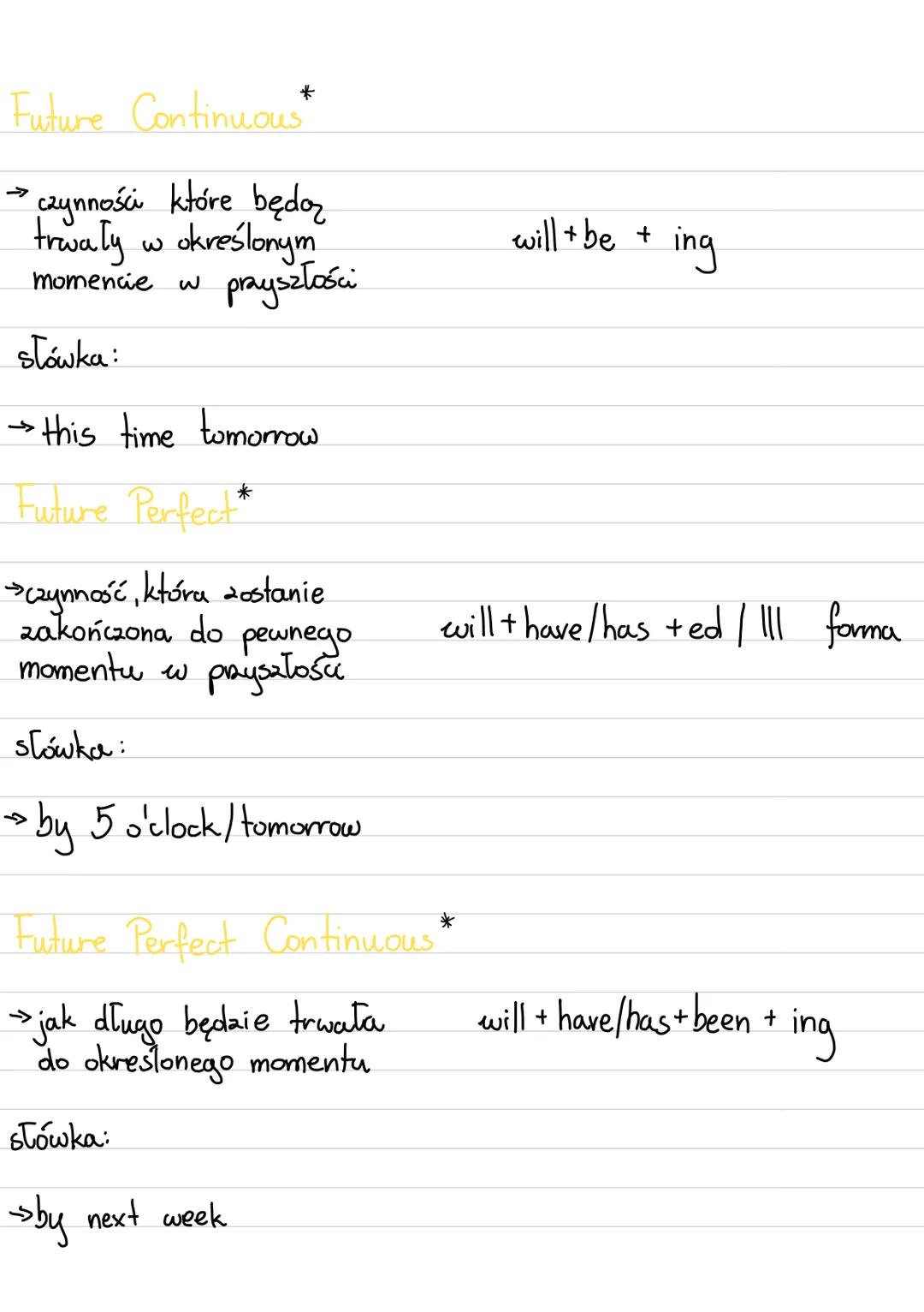 Czasy przyszłe
Future Simple.
"podejmowanie decyzji w danym
momencie, w chwili mówienia
→obietnica, grozbu
→przewidywanie przyszłości.
słówk