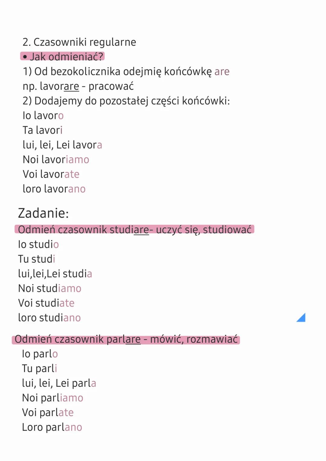 Włoski-czasowniki (odmiany)
1. Czasowniki nieregularne
• Essere
lo sono
Tu sei
L,l,l è
noi siamo
Voi siete
loro sono
• Avere
lo ho