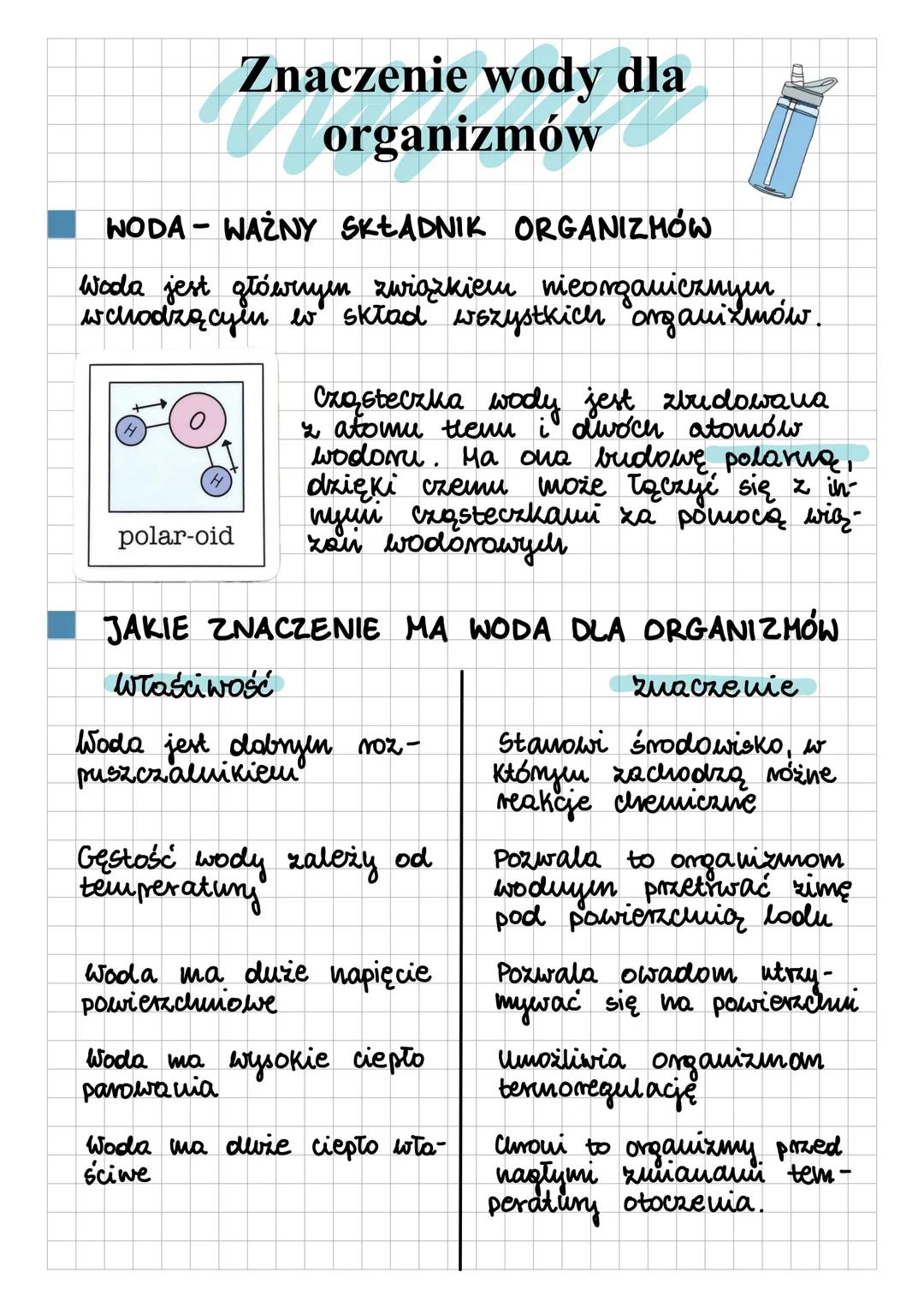 Znaczenie wody dla organizmów