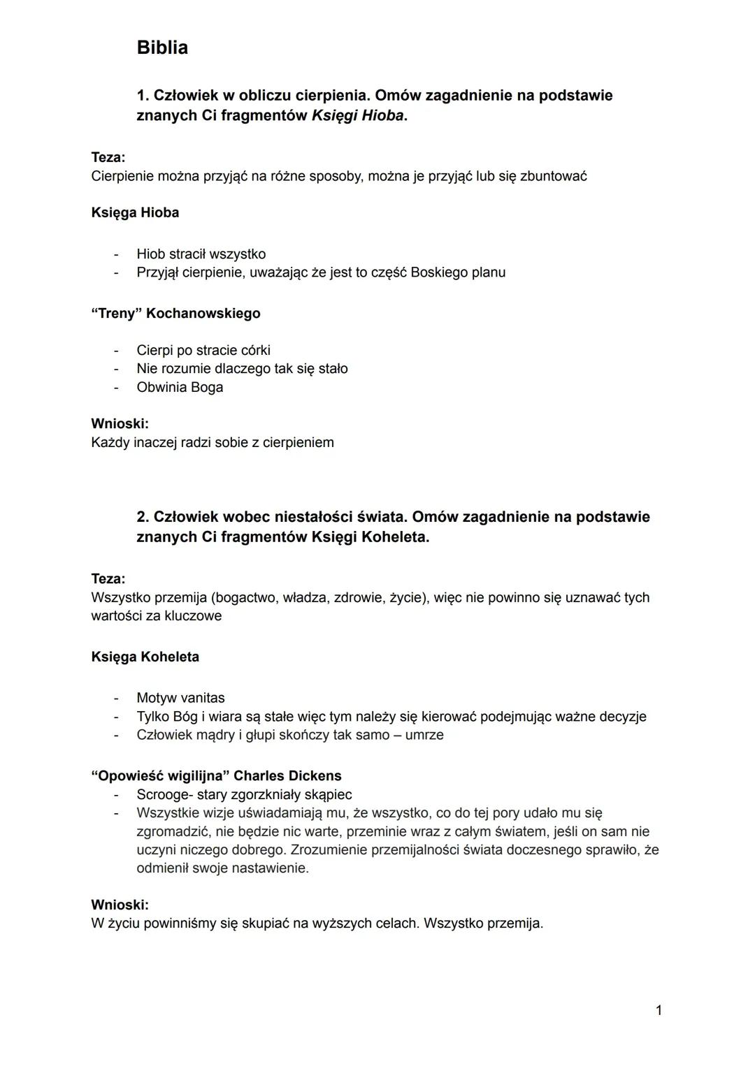 Pytania jawne biblia konspekt wypowiedzi