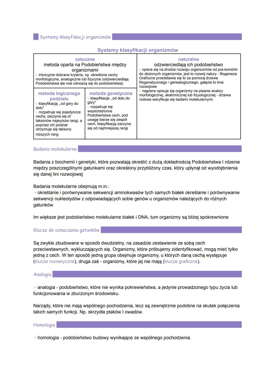 2.1 Klasyfikowanie organizmów
Systematyka i jej zadania
→→systematyka - dział biologii, który zajmuje się klasyfikacją organizmów, czyli ich