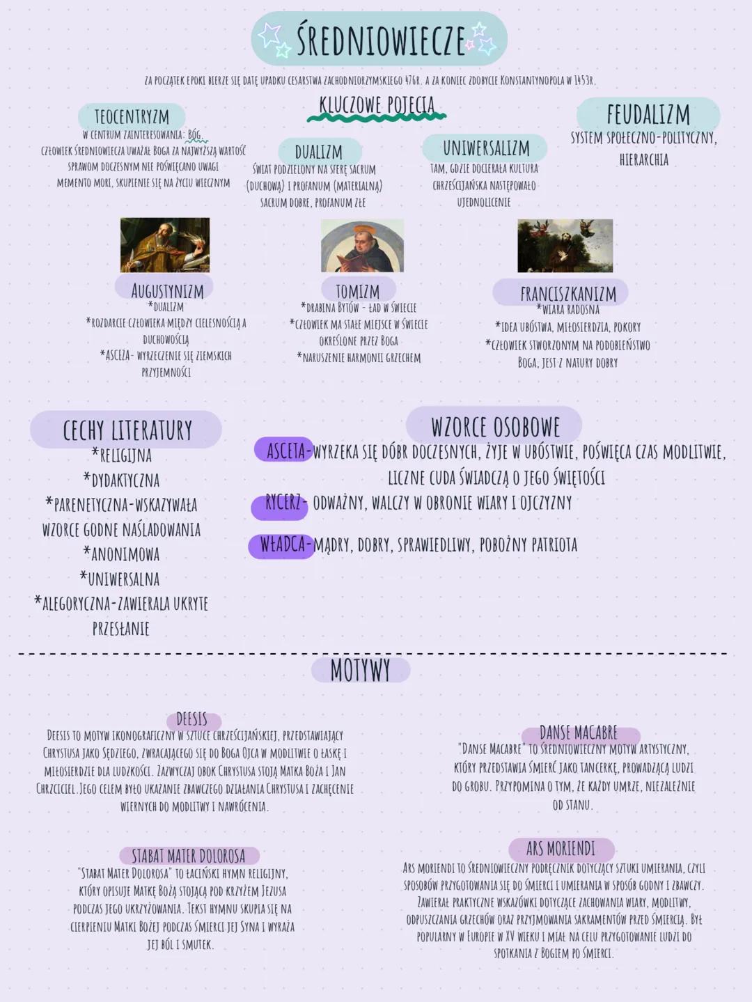 # ŚREDNIOWIECZE
ZA POCZĄTEK EPOKI BIERZE SIĘ DATĘ UPADKU CESARSTWA ZACHODNIORZYMSKIEGO 476R. A ZA KONIEC ZDOBYCIE KONSTANTYNOPOLA W 1453R.