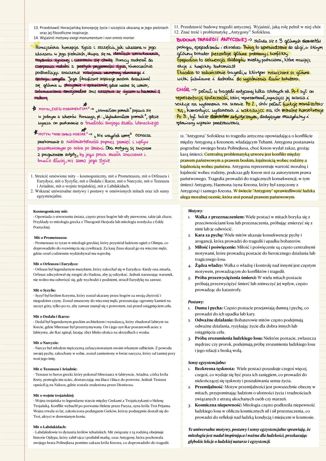 może się
przydać →
1. Czym jest mit, mitologia. Rozumieć hasło politeizm.
mit to opowieść swięta, jest to epika. Mity mówię nam
o początkach