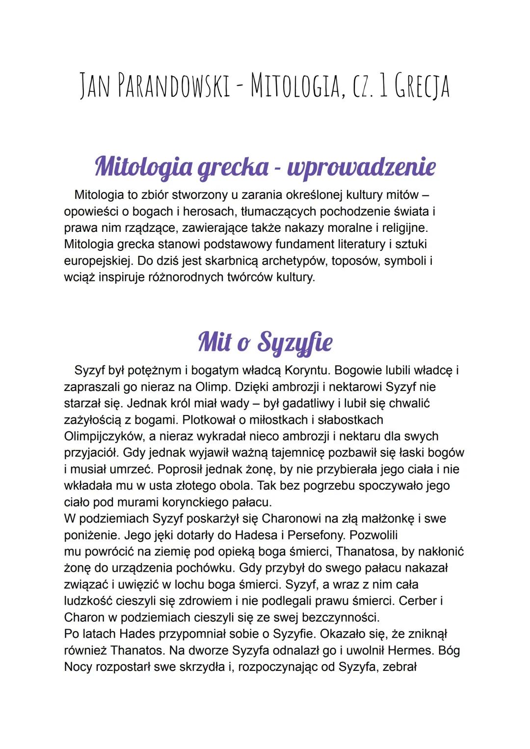 Mitologia cz. 1 Grecja