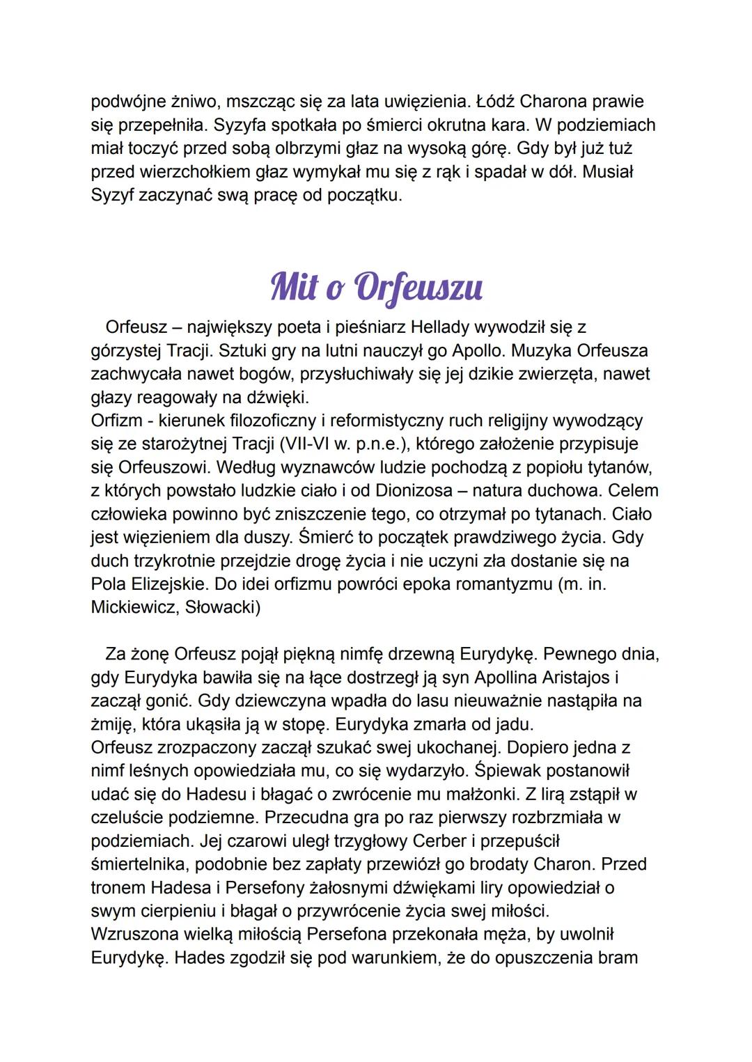 JAN PARANDOWSKI - MITOLOGIA, CZ. 1 GRECJA
Mitologia grecka - wprowadzenie
Mitologia to zbiór stworzony u zarania określonej kultury mitów -