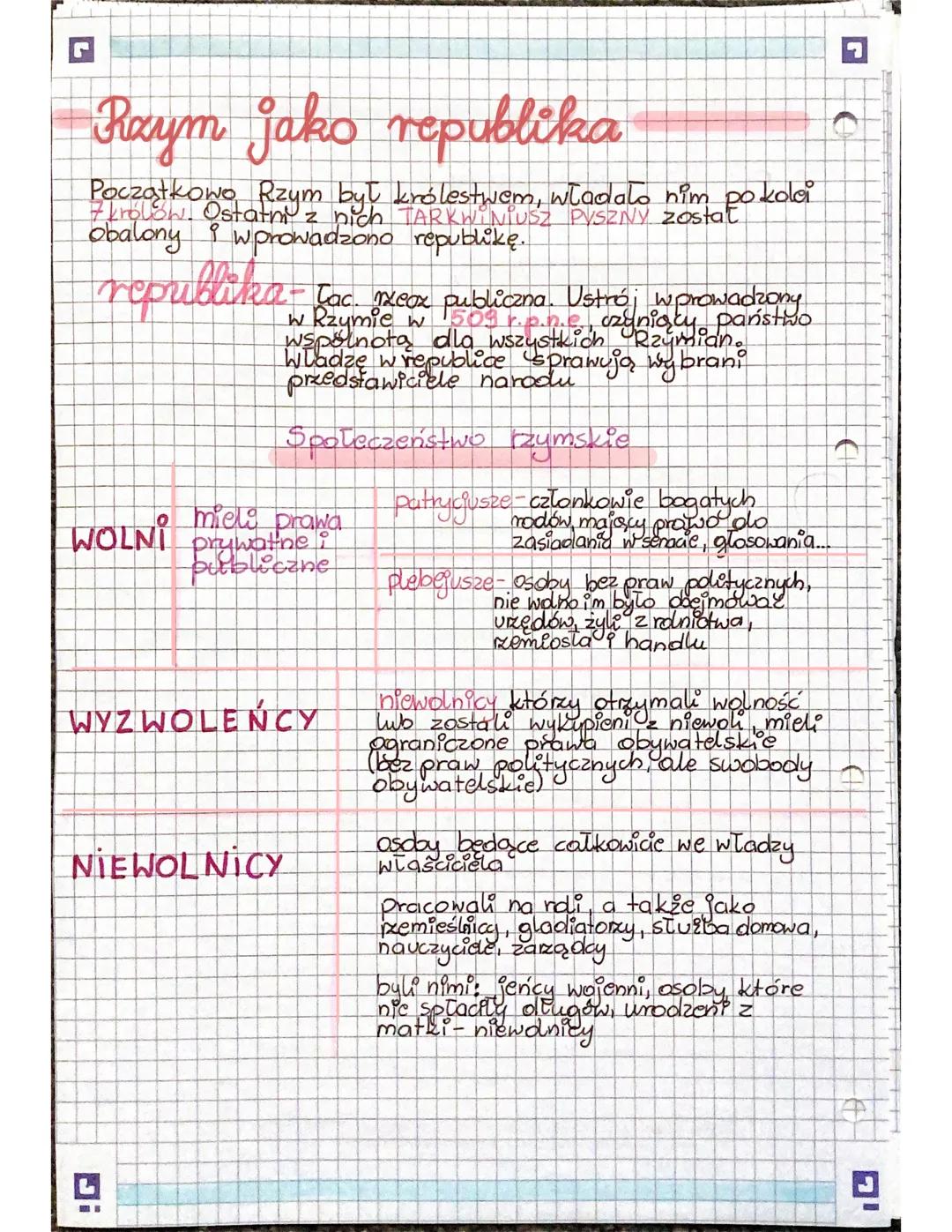 G
Rzym
● potoženie: Polwysep Apeninski
• warunki naturalne: dużo pól uprawnych
B klimat: Śródziemnomorski
Italikowie
Latynowie
Etruskowie
Gr