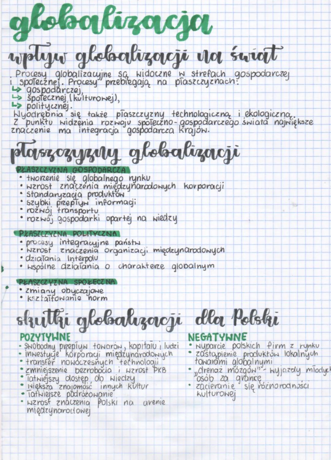 # globalizacja
# wpływ globalizacji na świat
Procesy globalizacyjne są widoczne w strefach gospodarczej
gospodarczej,
špołecznej (kulturow