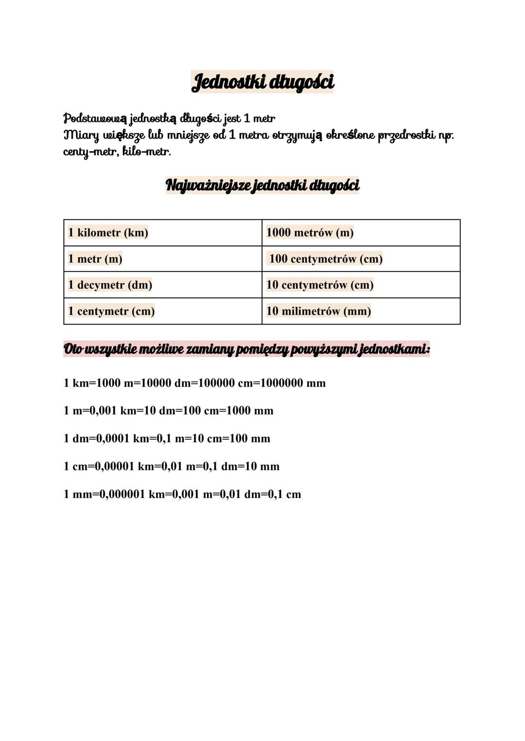 Jednostki długości