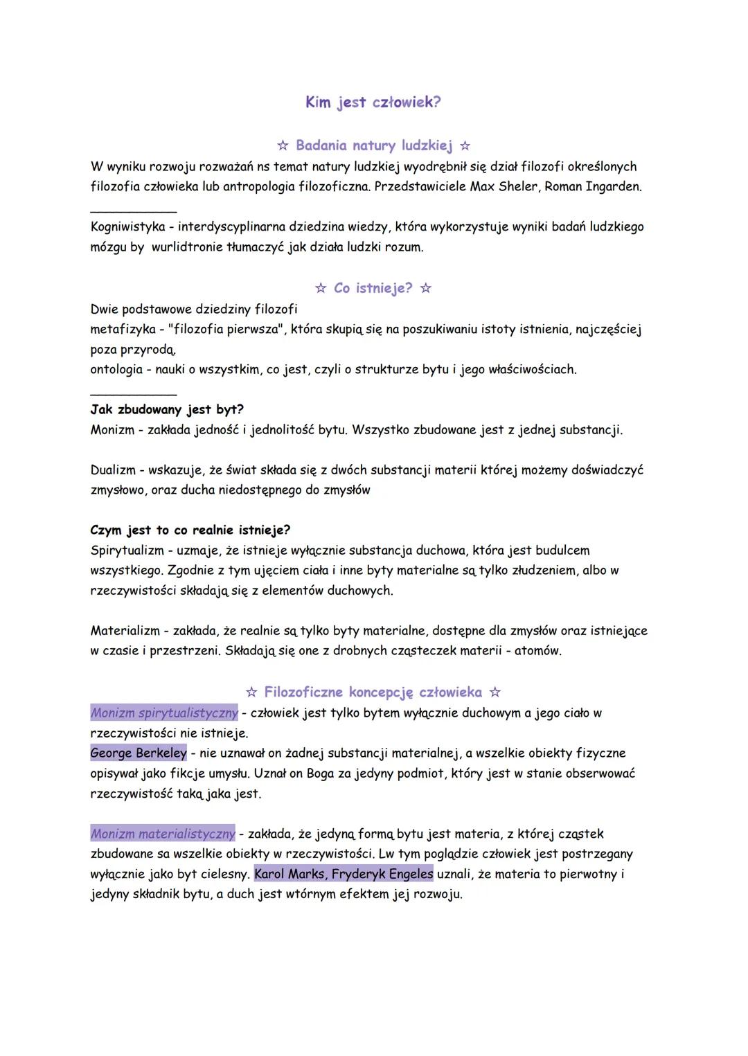 # Kim jest człowiek?
Badania natury ludzkiej✩
W wyniku rozwoju rozważań ns temat natury ludzkiej wyodrębnił się dział filozofi określonych