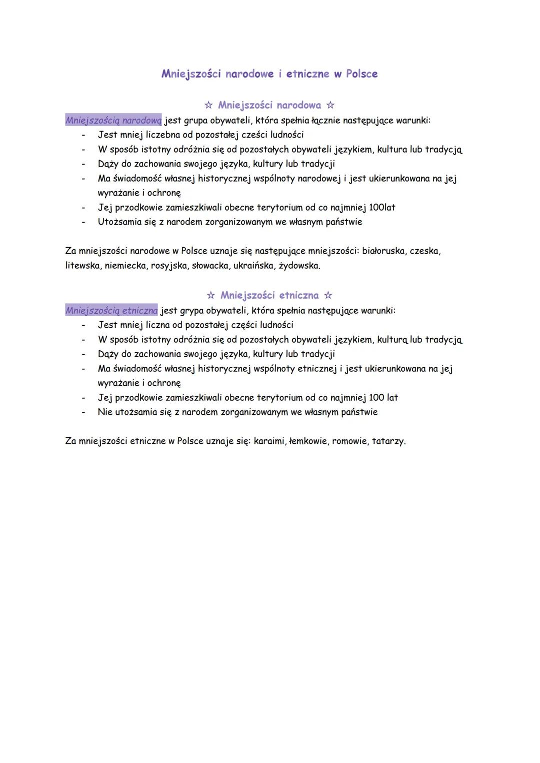 2. 7 Mniejszości narodowe i etniczne w Polsce