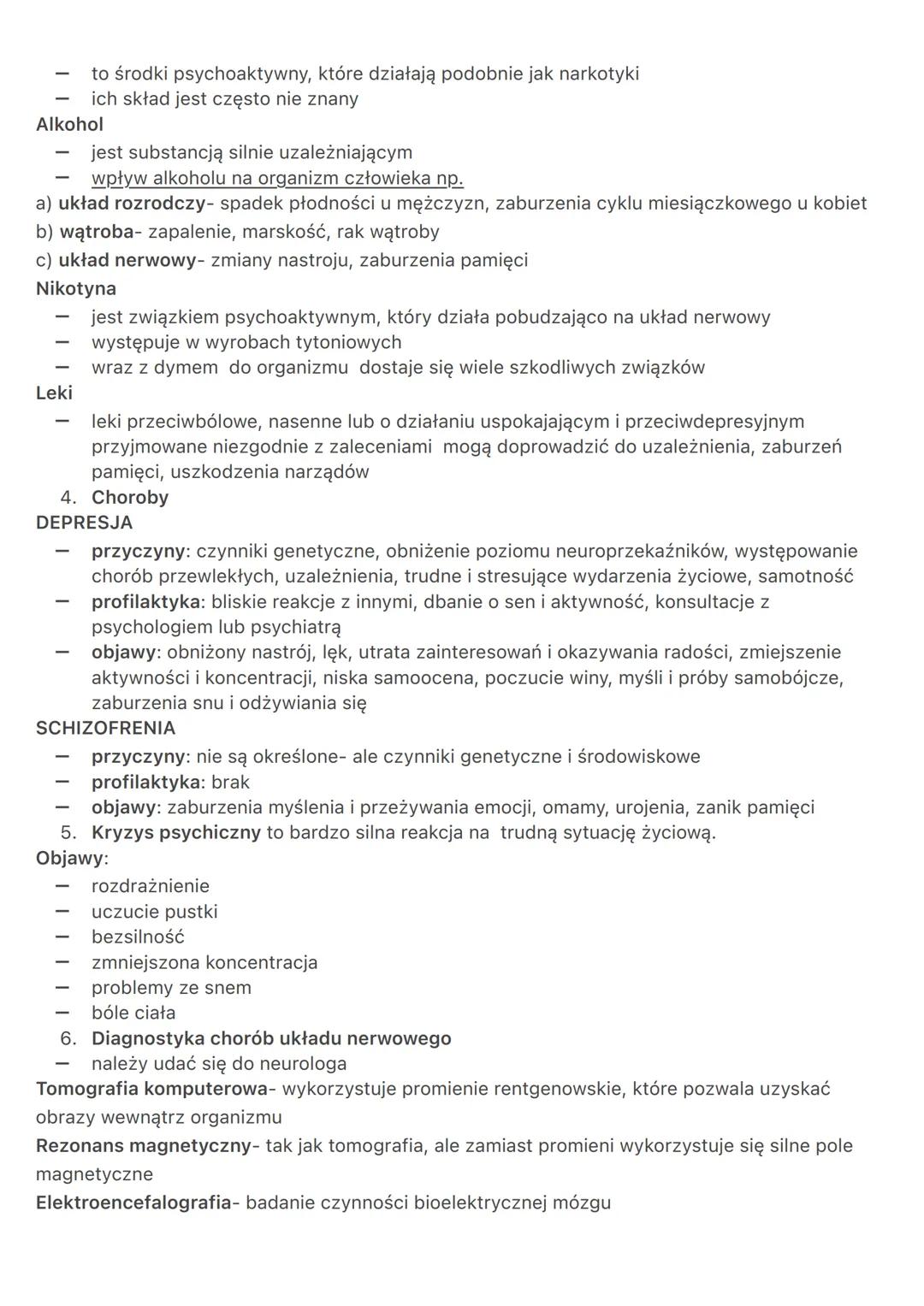 Higiena i choroby układu nerwowego
1. Higiena układu nerwowego
regularny i odpowiedni sen
aktywność fizyczna i zdrowa dieta
odpowiednia iloś