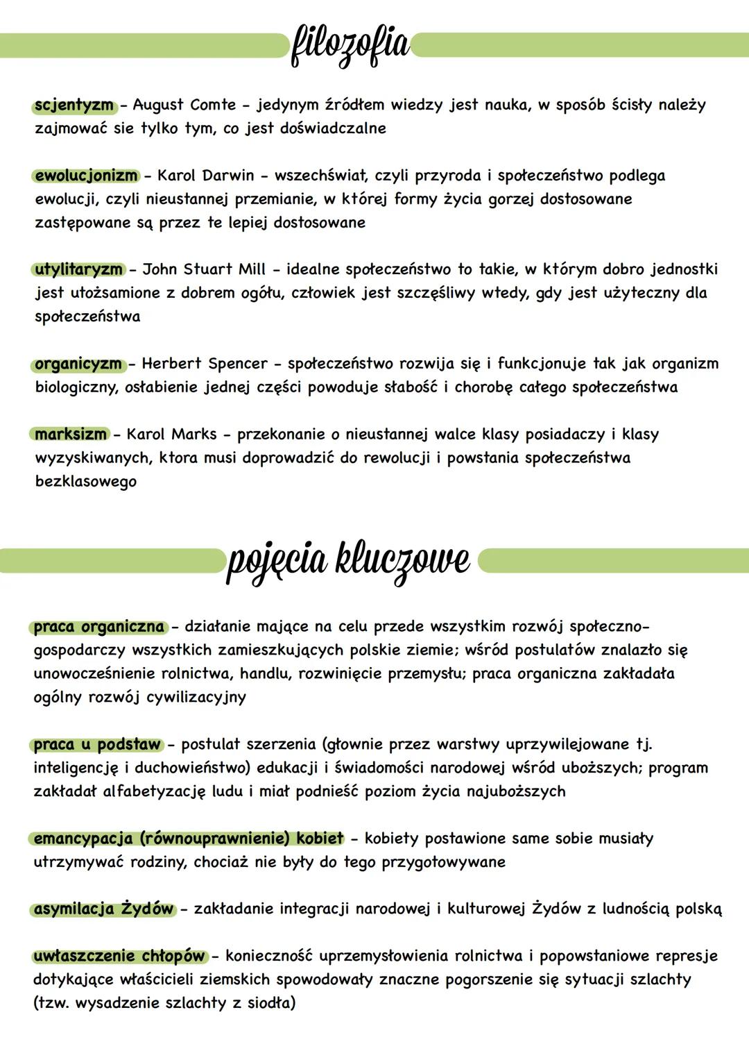 : Pozytywizm
ramy czasowe
Za początek pozytywizmu uznaje się w Polsce klęskę powstania styczniowego
1863-1864, która pogrążyła romantyczne n