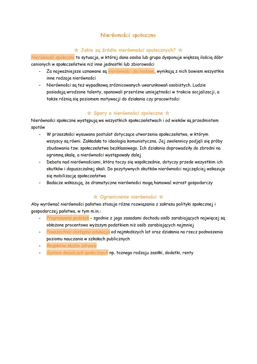 # Nierówności społeczne
☆ Jakie są źródła nierówności społecznych? ☆
Nierówność społeczna to sytuacja, w której dana osoba lub grupa dyspo