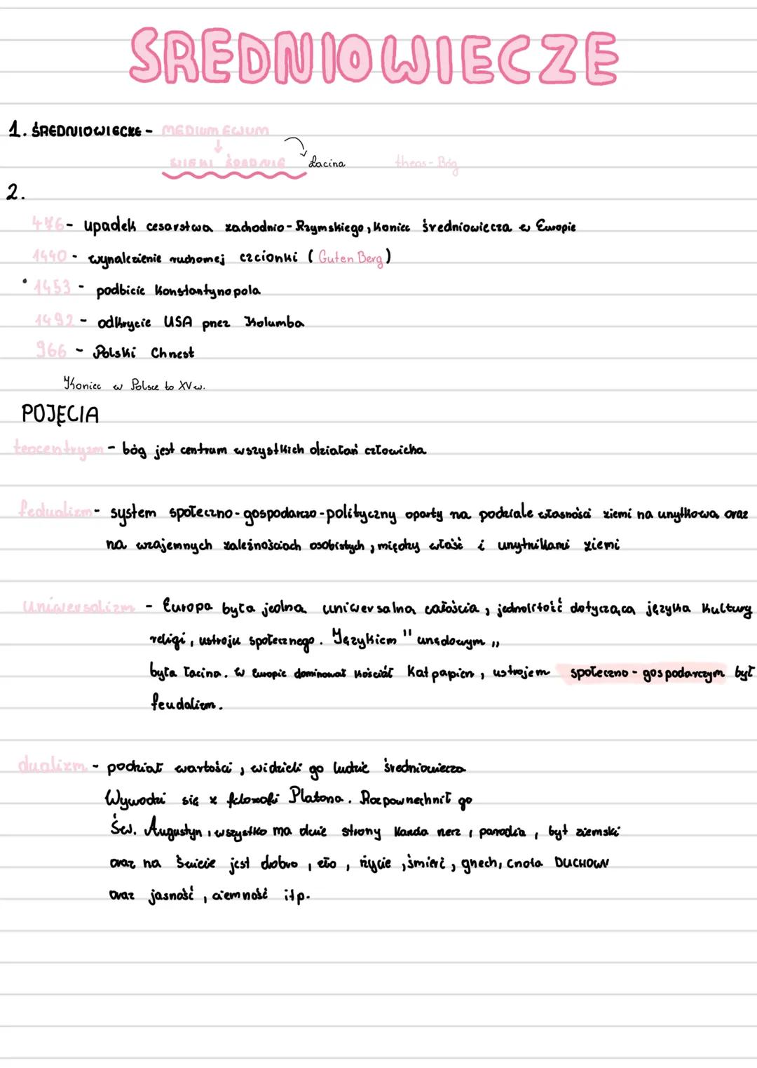 # SREDNIOWIECZE
1. ŚREDNIOWIECKE - MEDIUM EWUM
↓
CHEMI RODANIA dacina theas-Belg
2.
486- upadek cesarstwa zachodnio-Raymskiego, konica