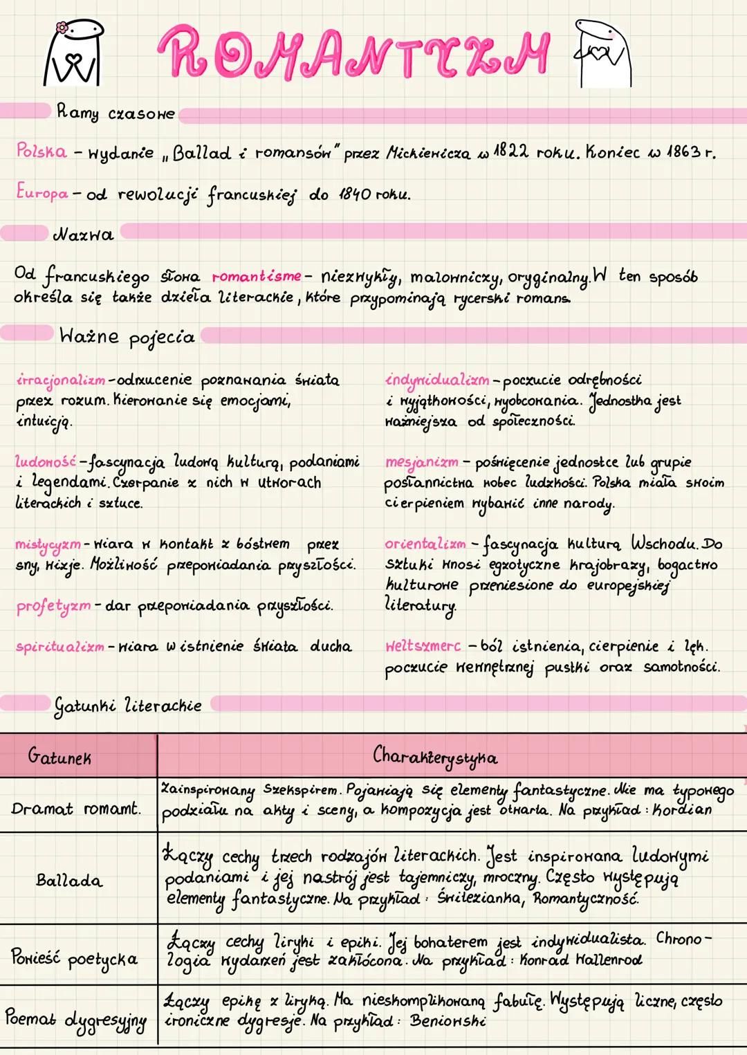 # ROMANTIZM
Ramy czasowe
Polska - wydanie „Ballad i romansów" przez Michienicza w 1822 roku. Koniec w 1863 r.
Europa - od rewolucji franc