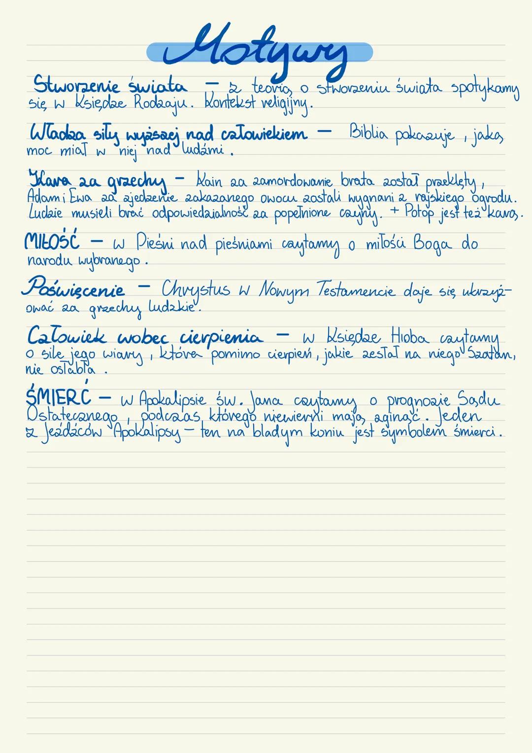 # Biblia
Biblia dzieli się na dwa Testamenty
# I Stary Testament
## Ilsięga Rodzaju
DATA POWSTANIA: XIII-XII wiek p.n.e
Autor: Autorów