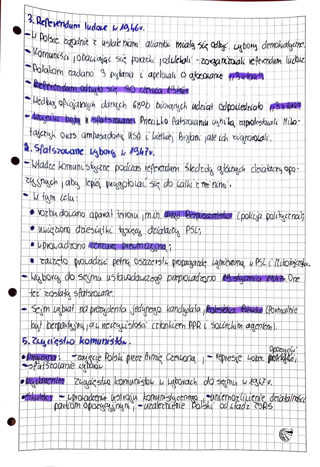 Hidoria
1. Nova Polska
Początki władzy
komunistów w
Polsu
- Polska była bardzo zniszczona i osłabiona po II wojnie światowej.
-Mimoje Polska